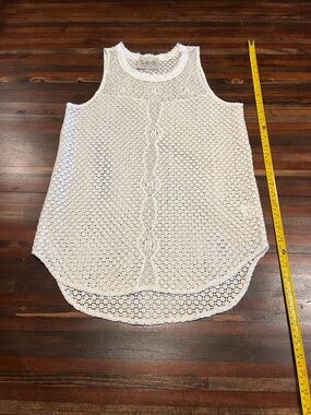 Sea New York White Crochet Lace-Panel Tank
